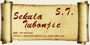 Sekula Tubonjić vizit kartica